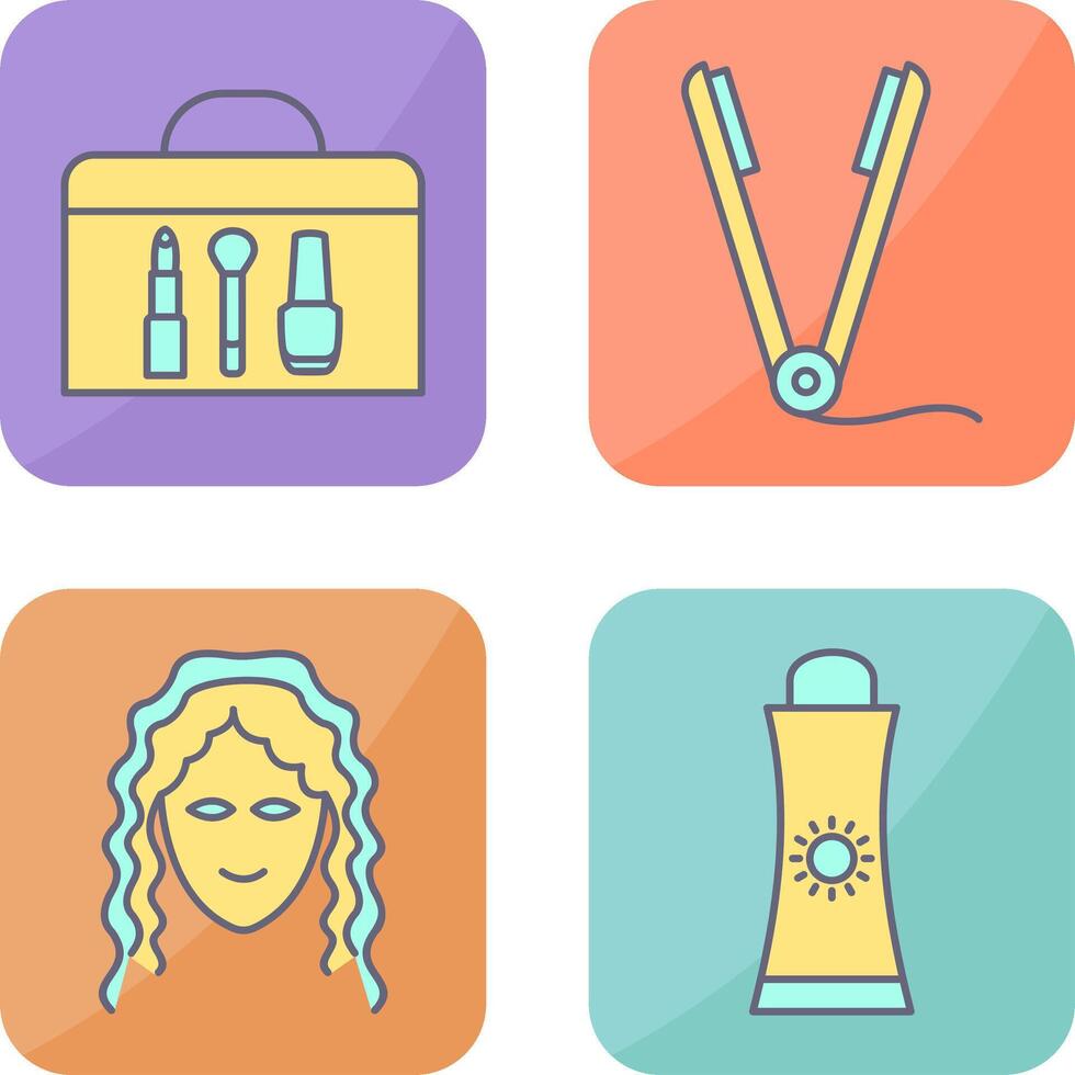 Cosmetics and Straightener Icon vector