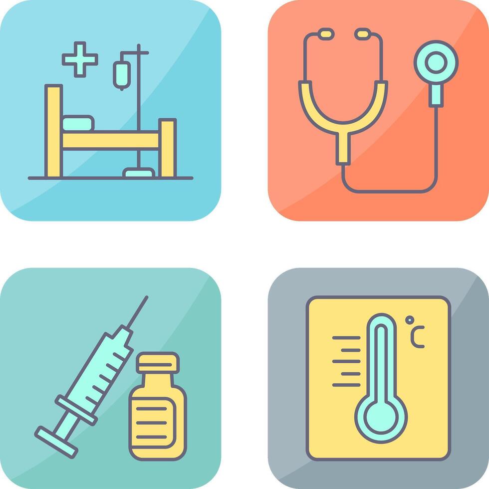 Stethoscope and Hospital Icon vector