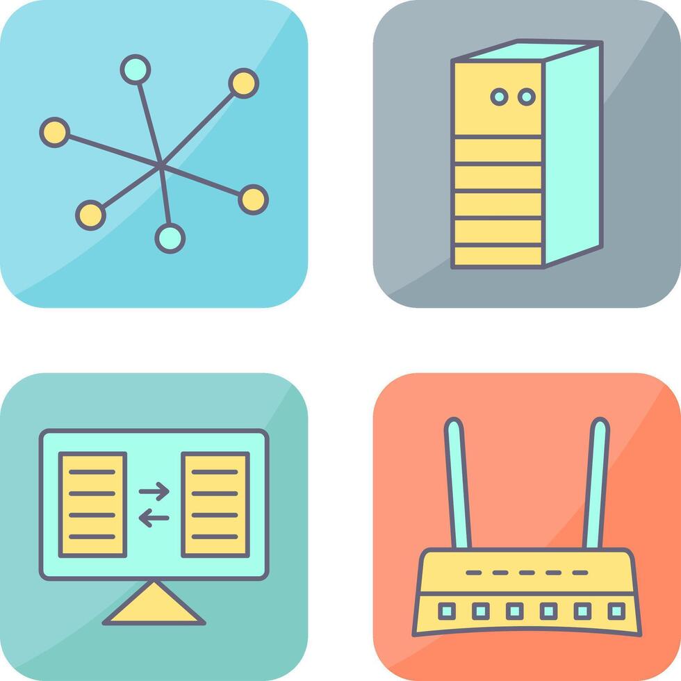 Internet and Server Network Icon vector