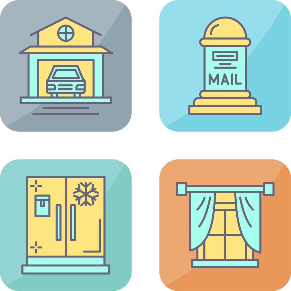 Garage and Mail Box Icon vector