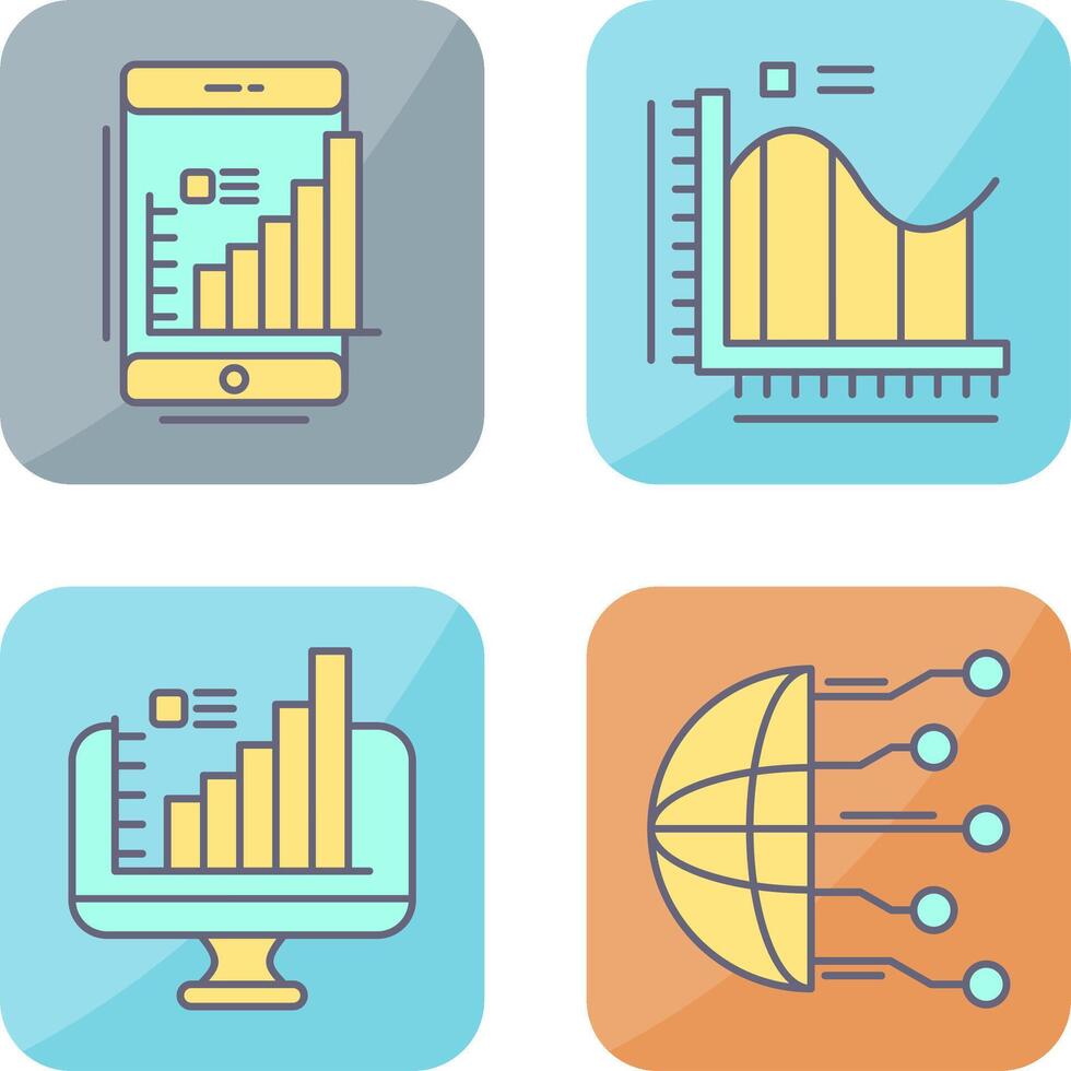 Mobile and Bar Chart Icon vector