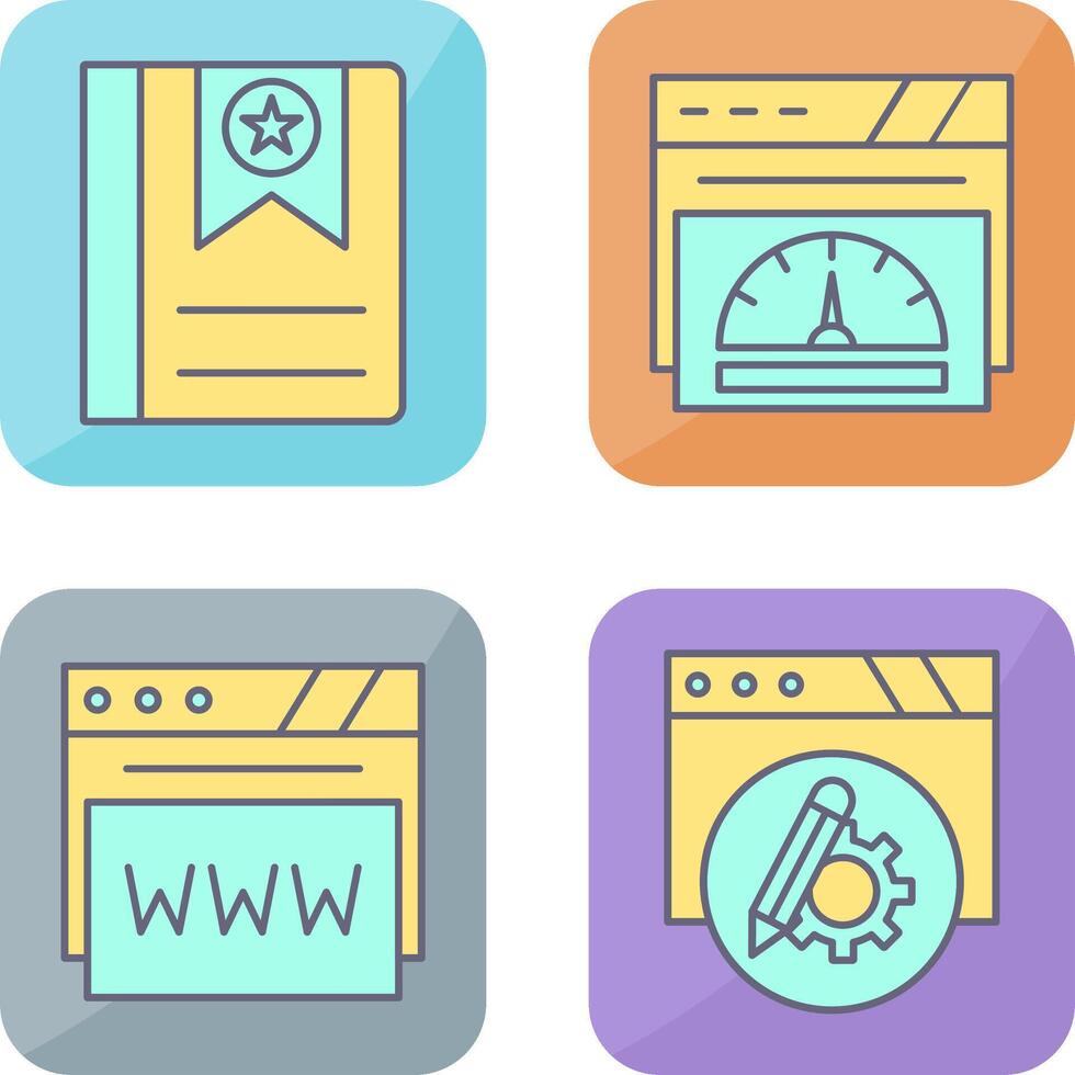 Bookmark and Speedometer Icon vector