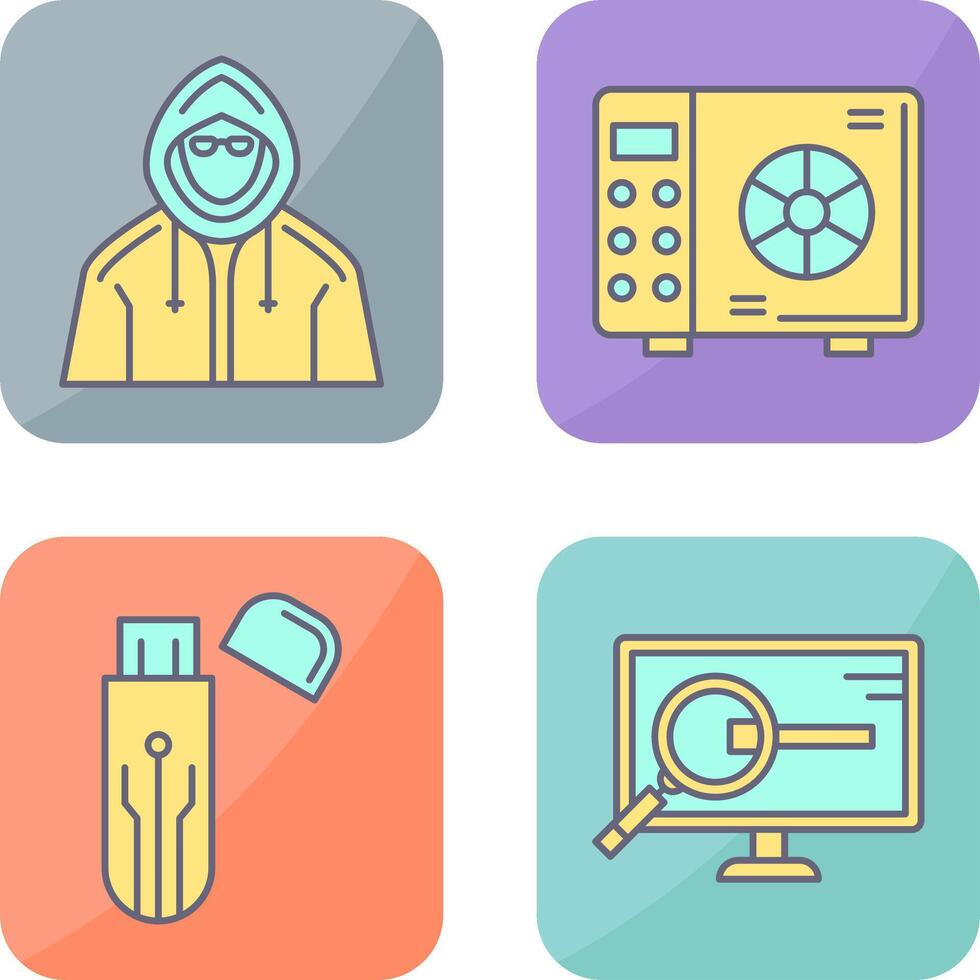Safe Box and Hacker Icon vector