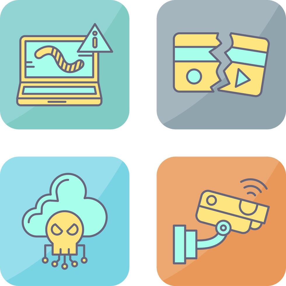 Worm and Broken Icon vector