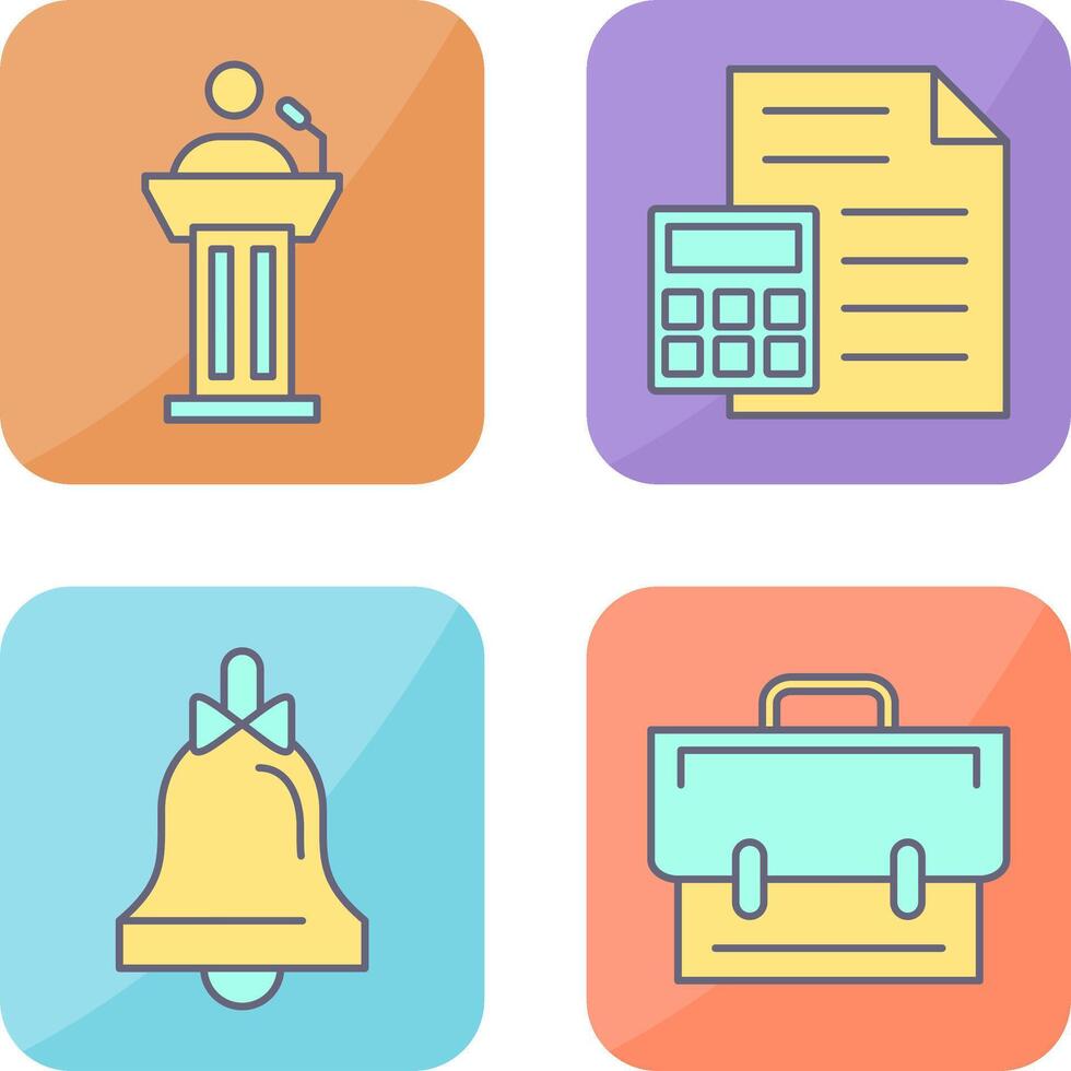 Podium and CalculatorSnack and Money Icon vector