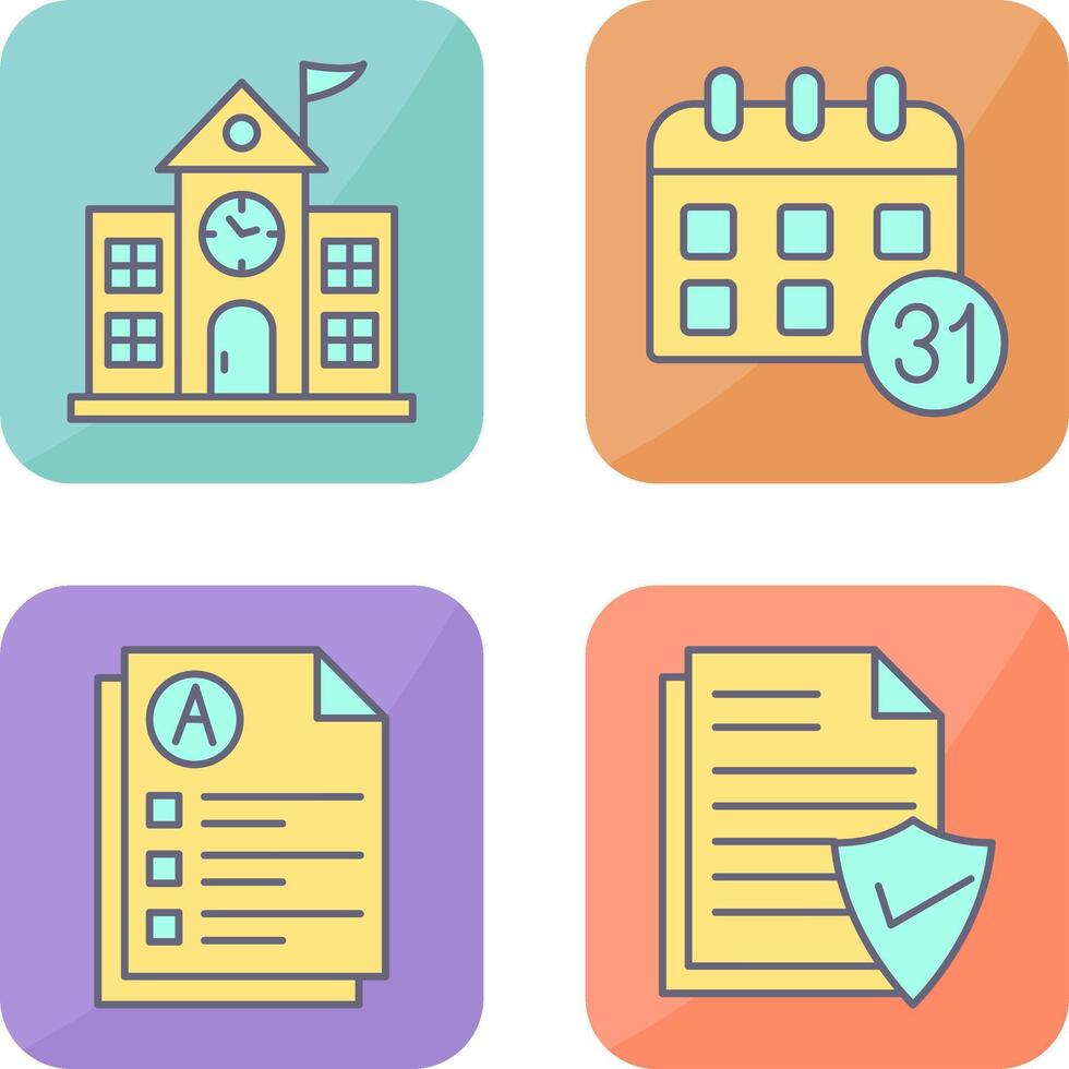 University Campus and Calendar Icon vector