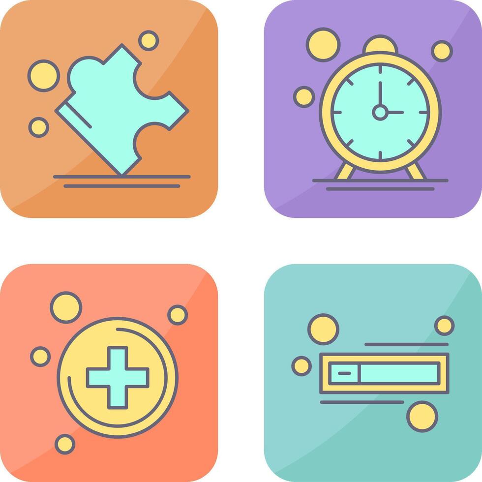 Puzzle and Stop Watch Icon vector