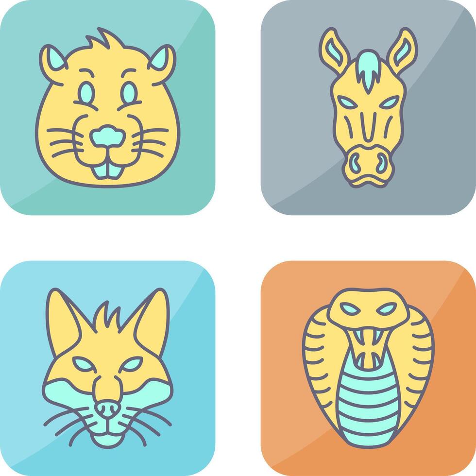 Beaver and Horse Icon vector