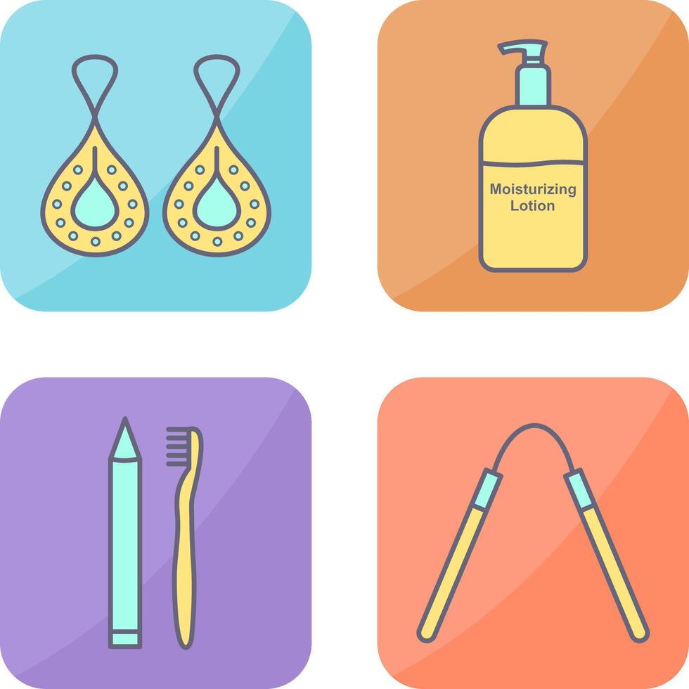 Earring and Lotion Icon vector