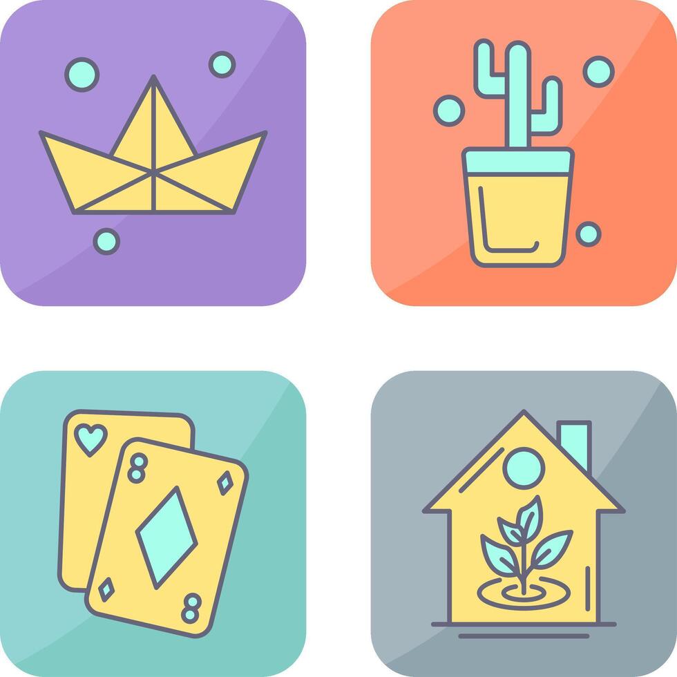 Origami and Cactus Icon vector