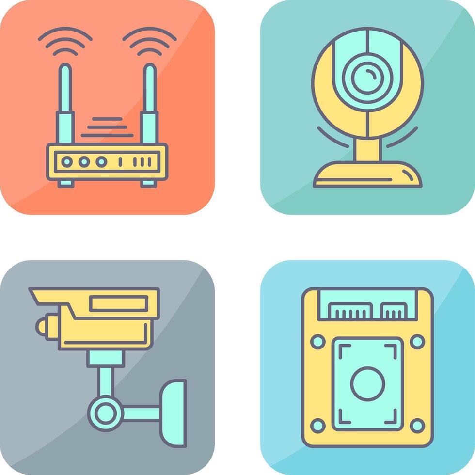 Router and Web Cam Icon vector