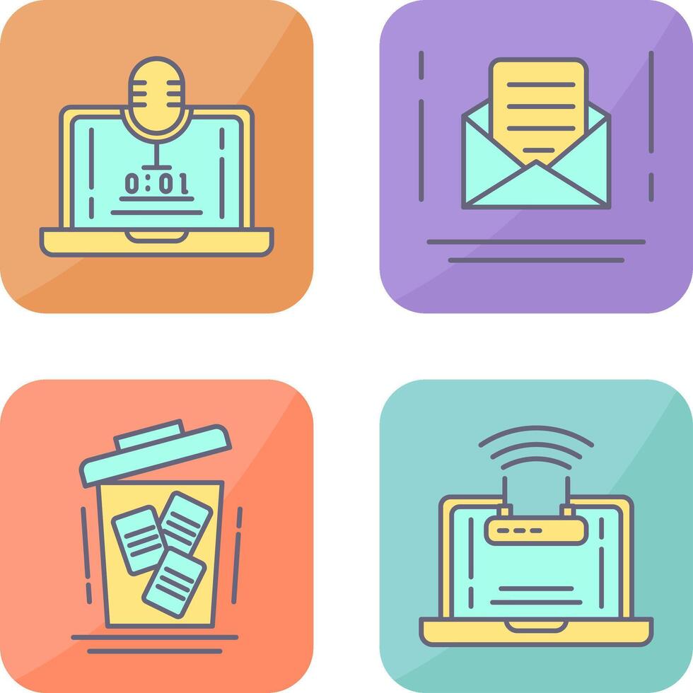 Voice Recorder and Email Icon vector