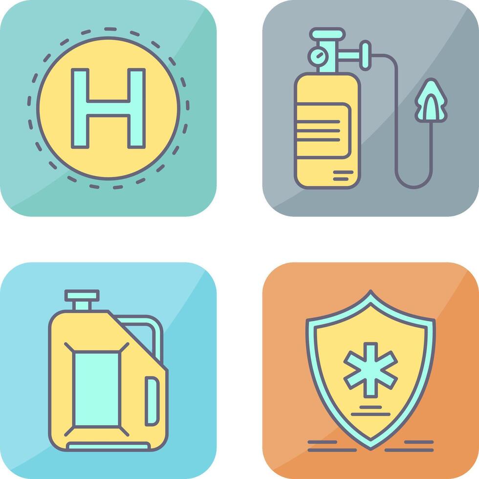 Helipad and Oxygen Icon vector