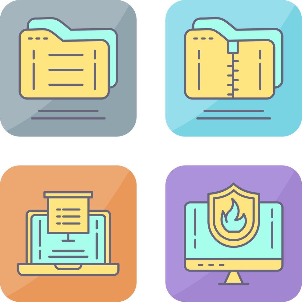 Folder and Compressed Icon vector
