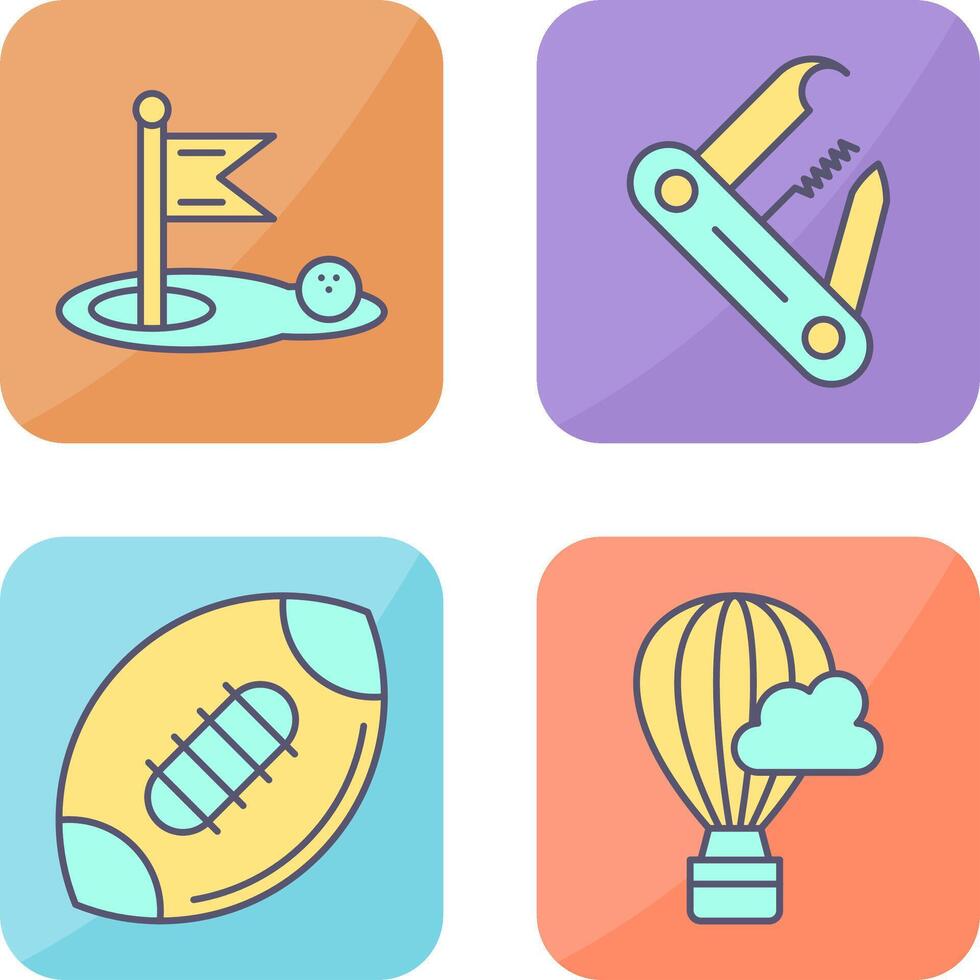 Golf and Swiss Army Knife Icon vector