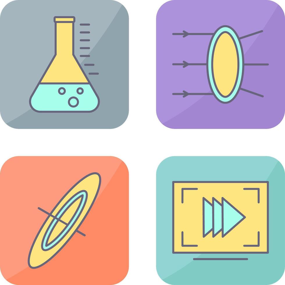 Refraction and beaker Icon vector