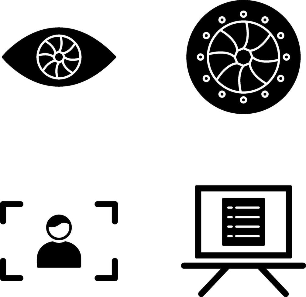eye and optical diaphram Icon vector
