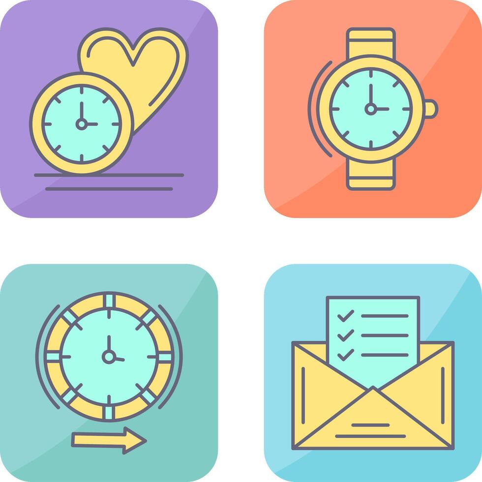 amor y muñeca reloj icono vector