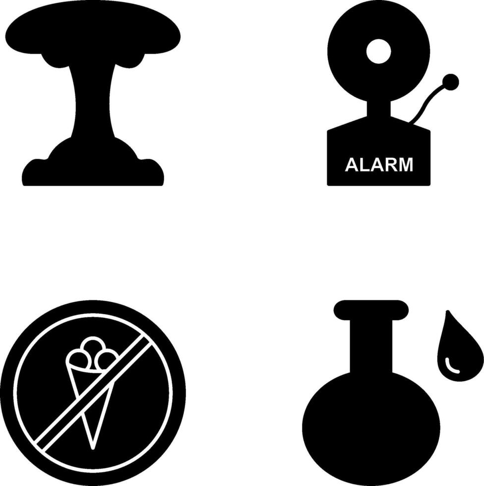 explosion and alarms Icon vector
