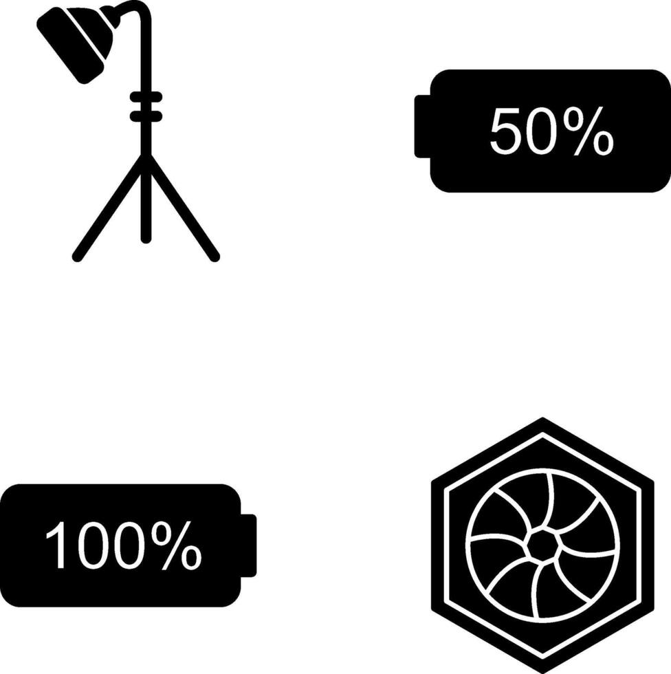 light stand and half battery Icon vector