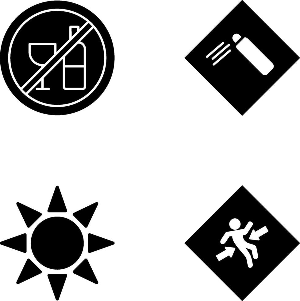 Pressurized cylinder And no drinking Icon vector