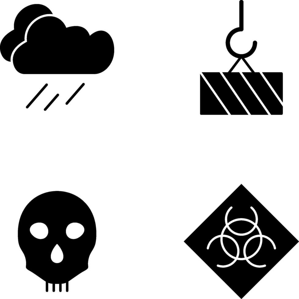 rain and heavy machinery Icon vector