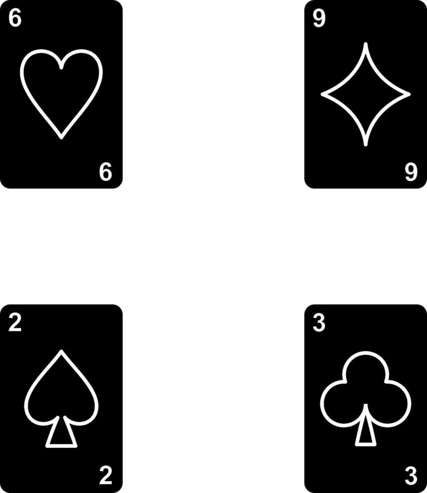 heart cards and diamonds card Icon vector