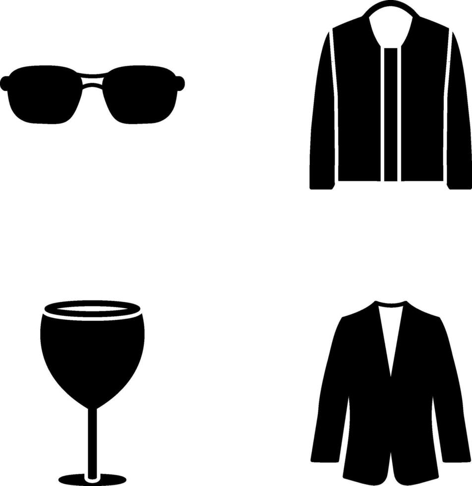 lentes y chaqueta icono vector