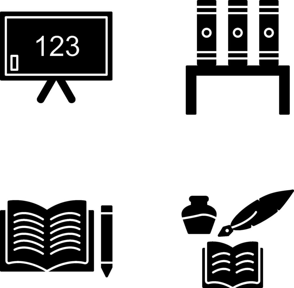 Classroom Board and Bookstand Icon vector