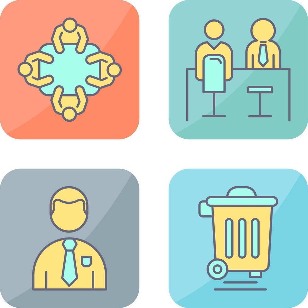 Staff Meeting and Employee Interview Icon vector