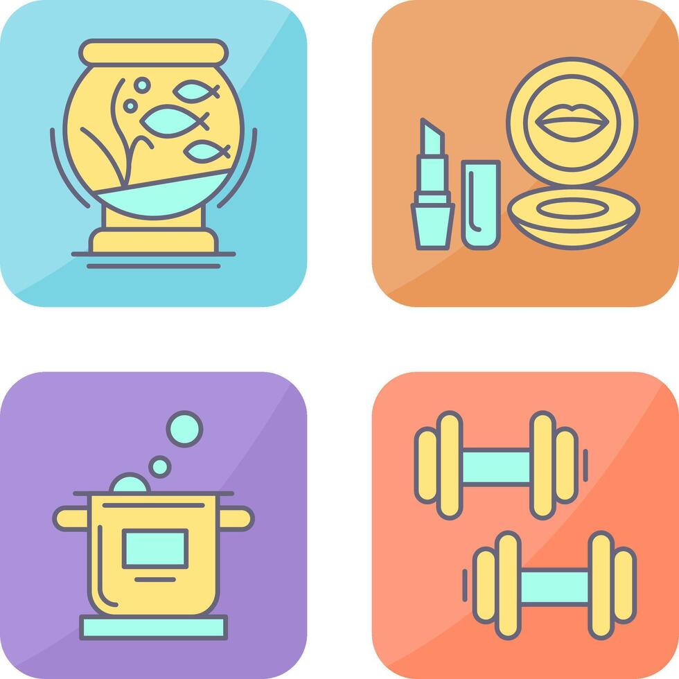 Fishbowl and Makeup Icon vector