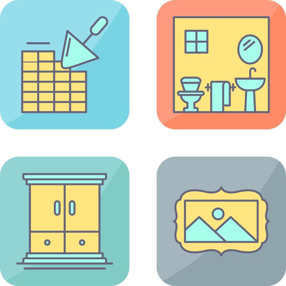 Brickwall and Bathroom Icon vector