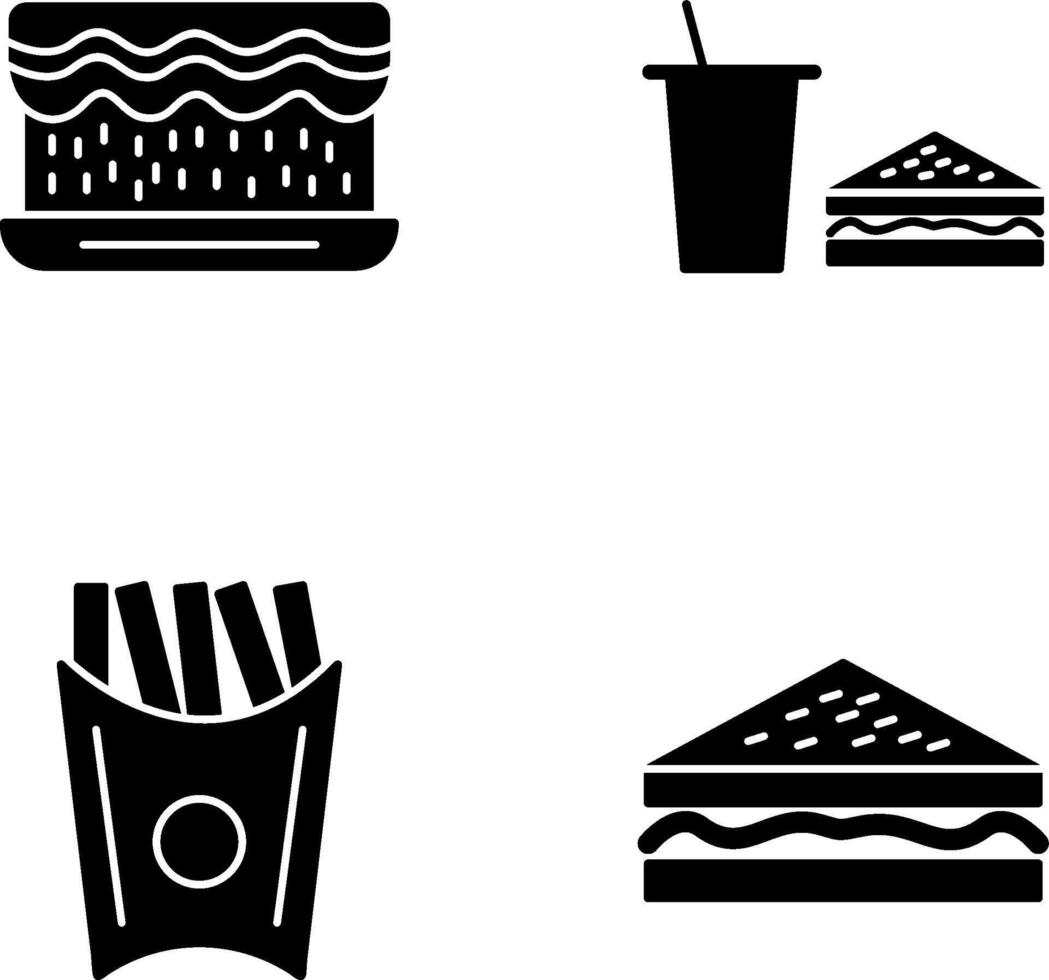 cream cake and lunch bistro Icon vector