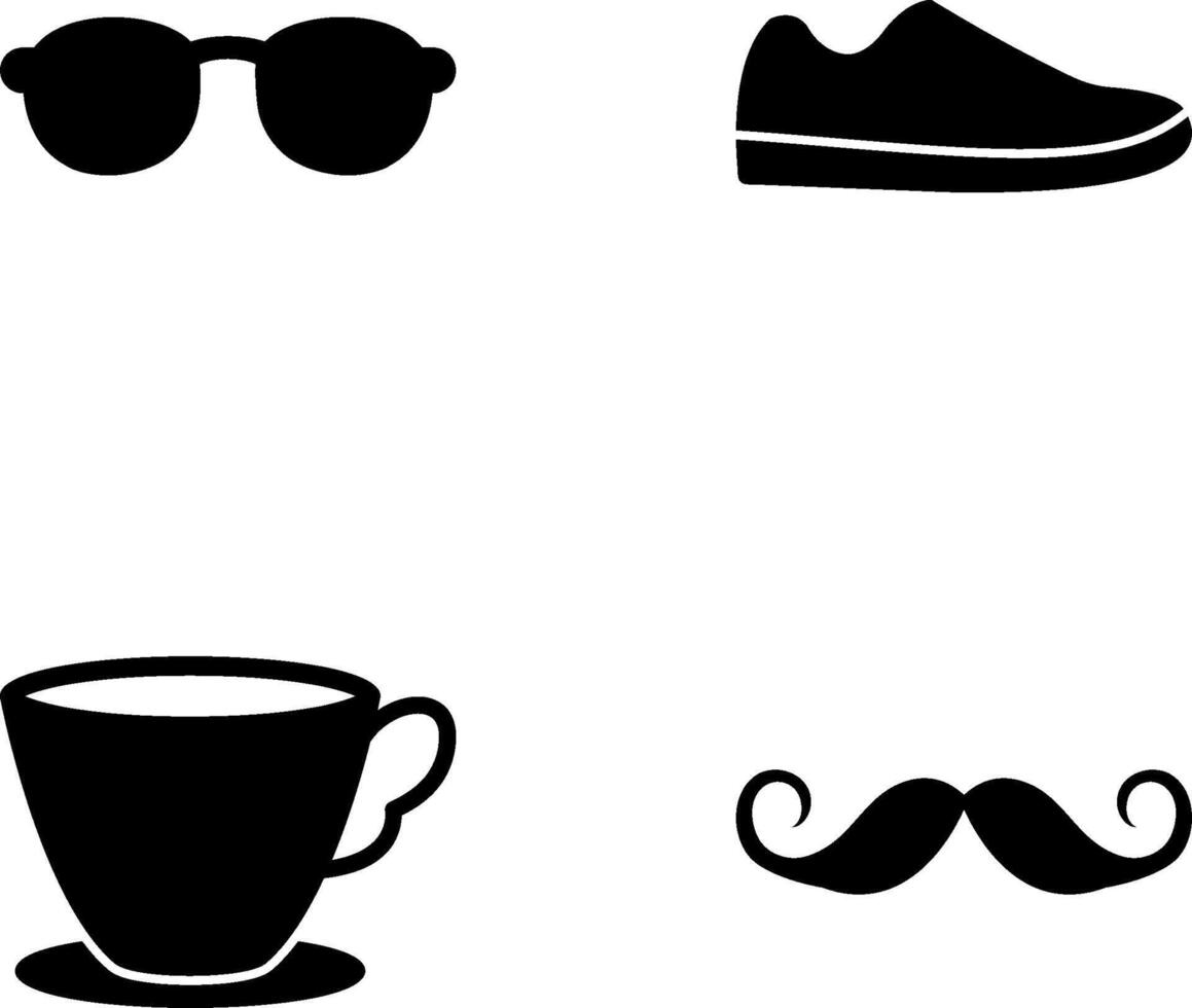 Gafas de sol y zapato icono vector