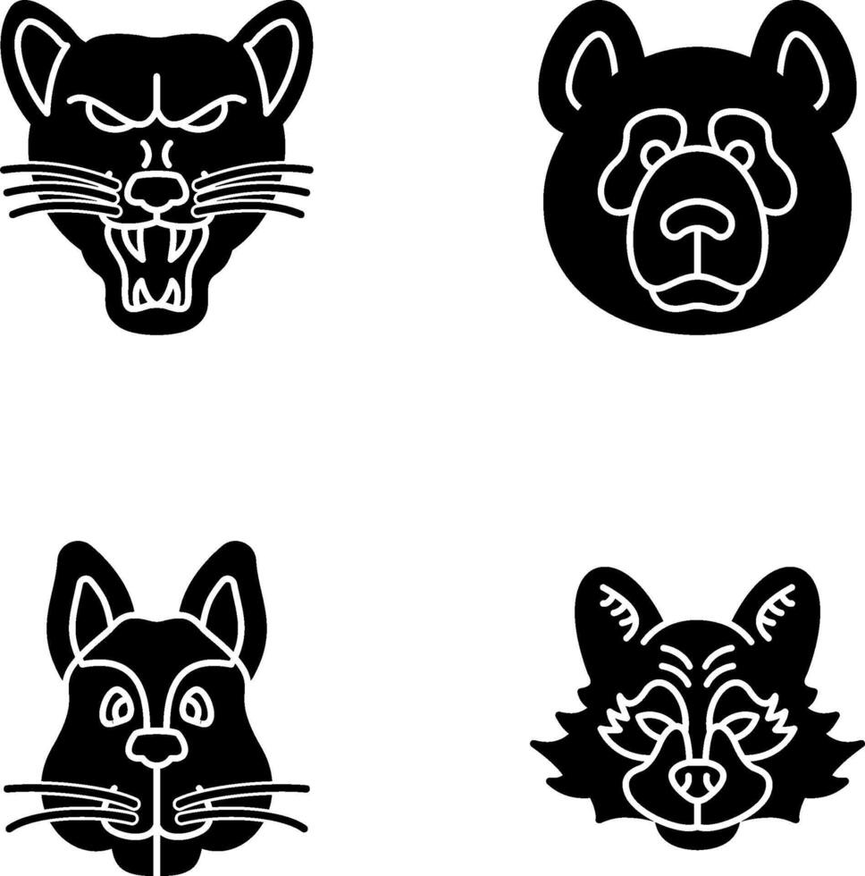 Wolf and Panda Icon vector