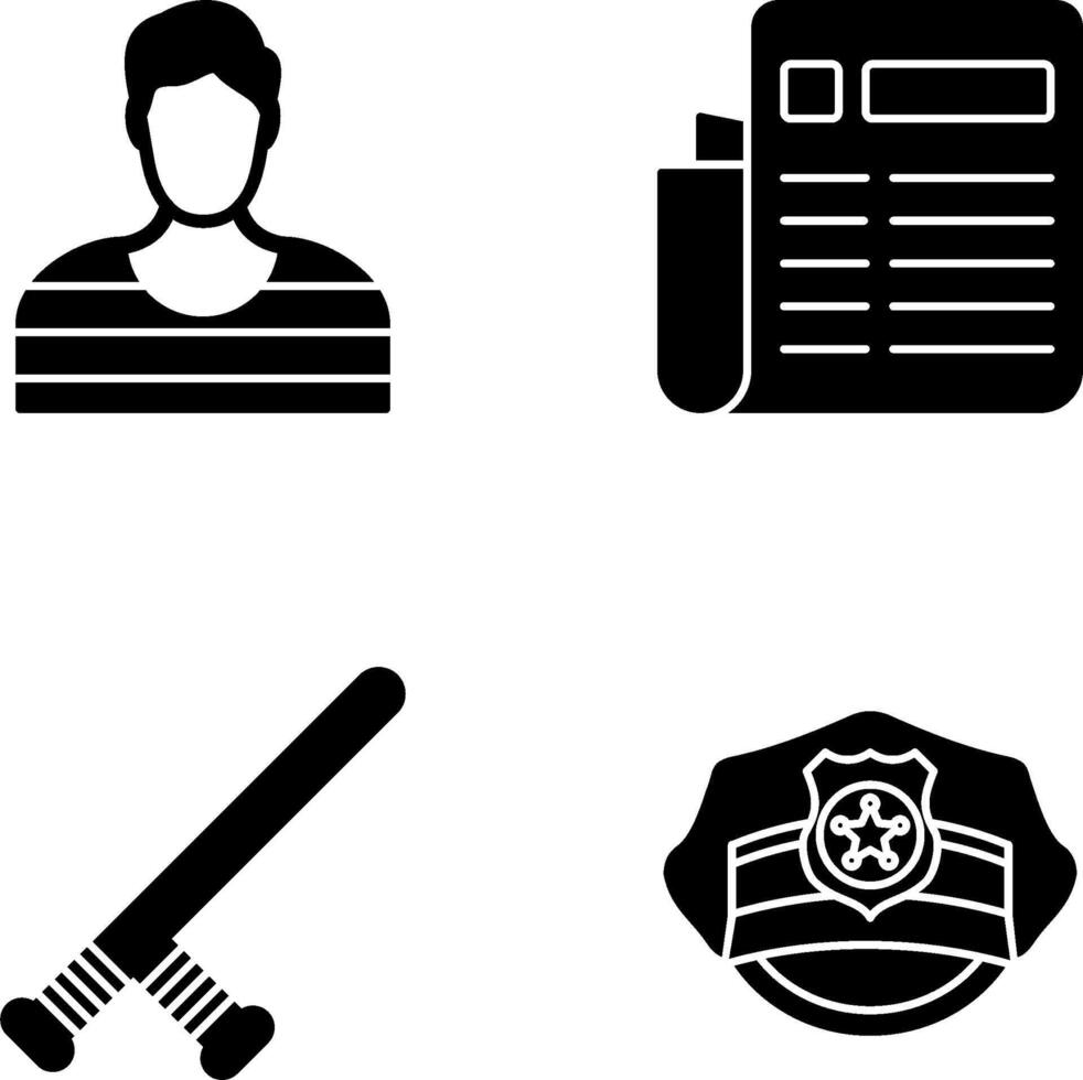 Prisioner and Newespaper Icon vector