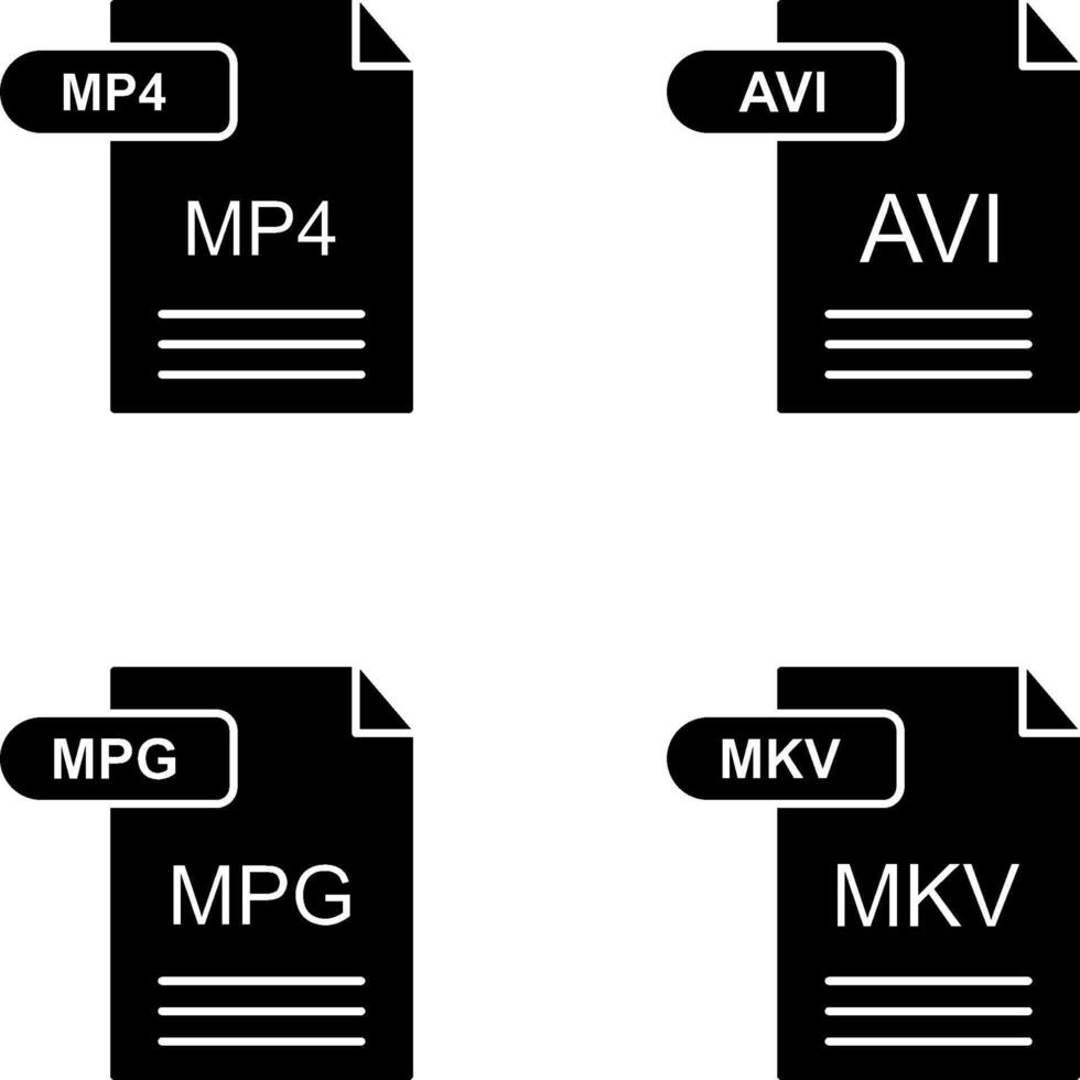 MP4 and AVI Icon vector