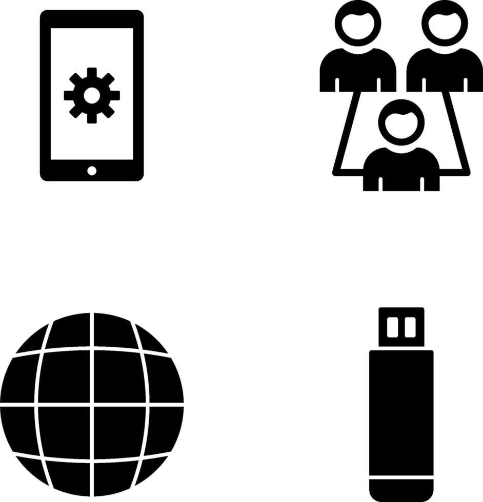 Network Settings and Connected Users Icon vector