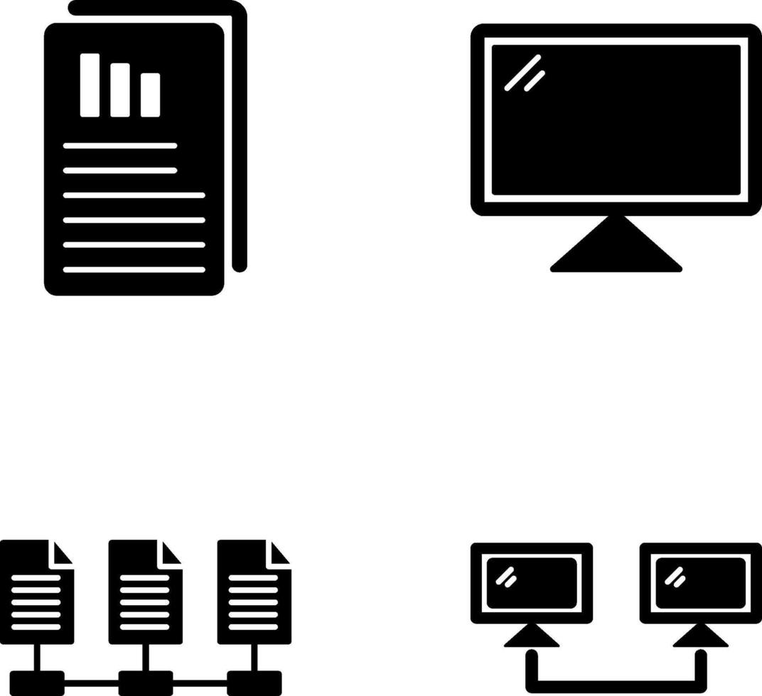 Reports and Computer Icon vector