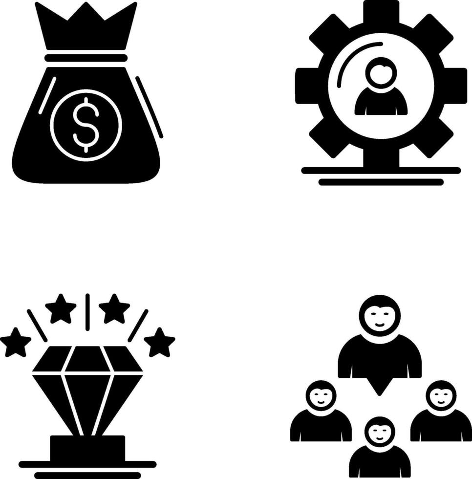 Money Bag and Management Icon vector