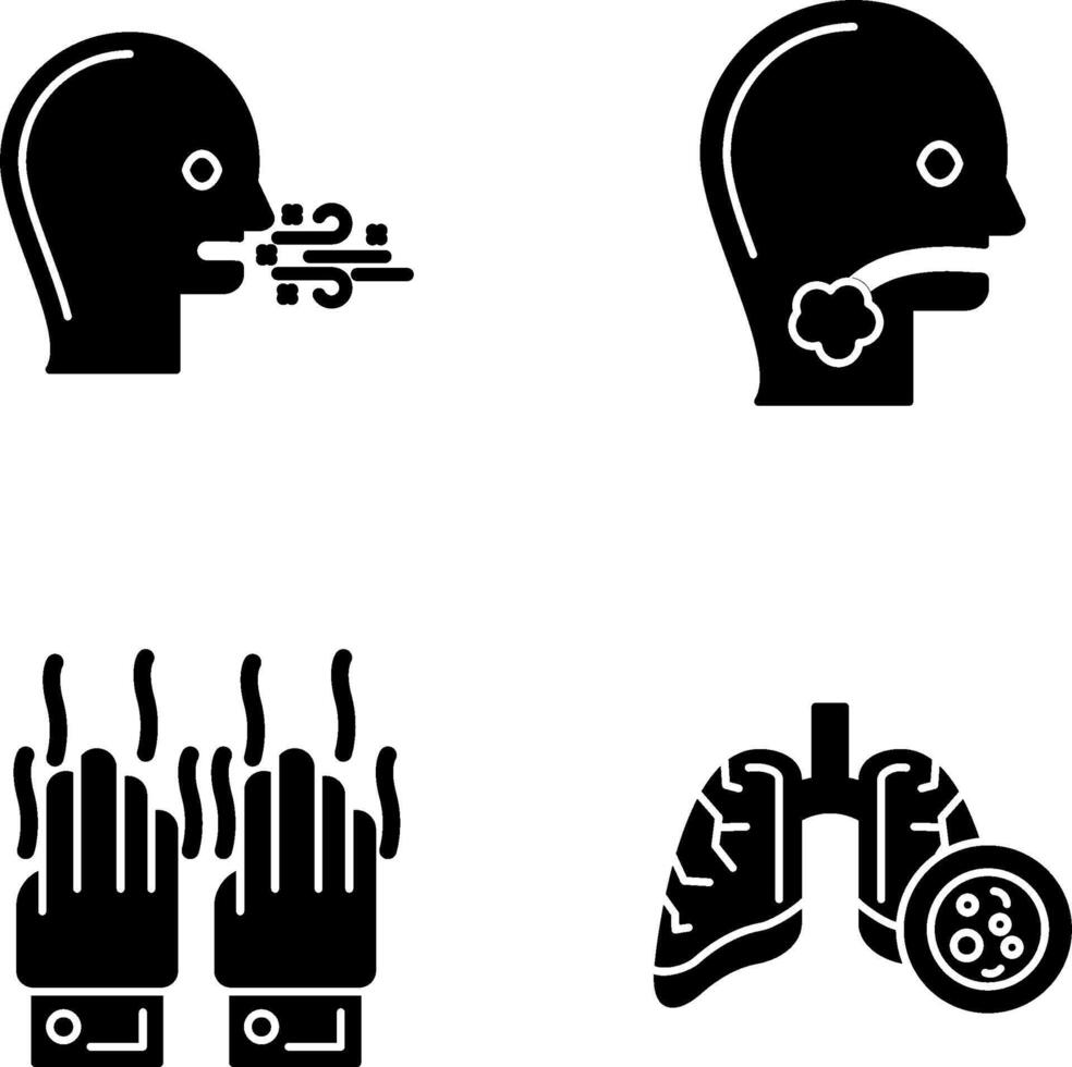 Bad Breath and Throat Cancer Icon vector