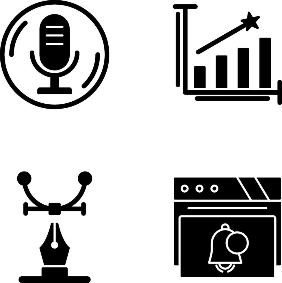 Microphone and Line Bars Icon vector