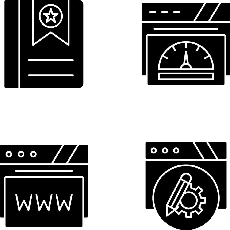 Bookmark and Speedometer Icon vector