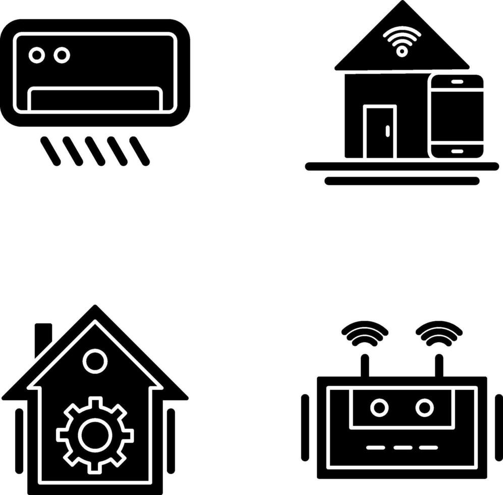 Air Conditioner and Home Automation Icon vector