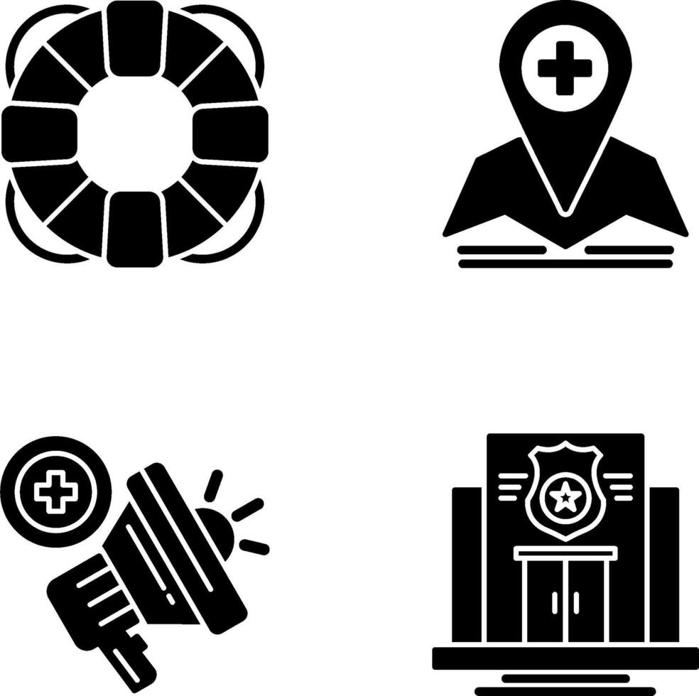 Lifesaver and Location Icon vector