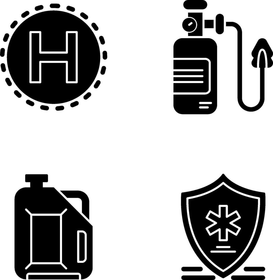 Helipad and Oxygen Icon vector