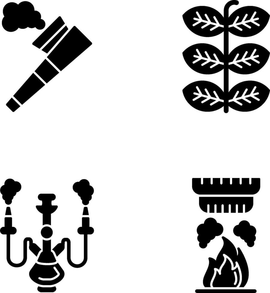 Pipe and Tobacco Leafs Icon vector