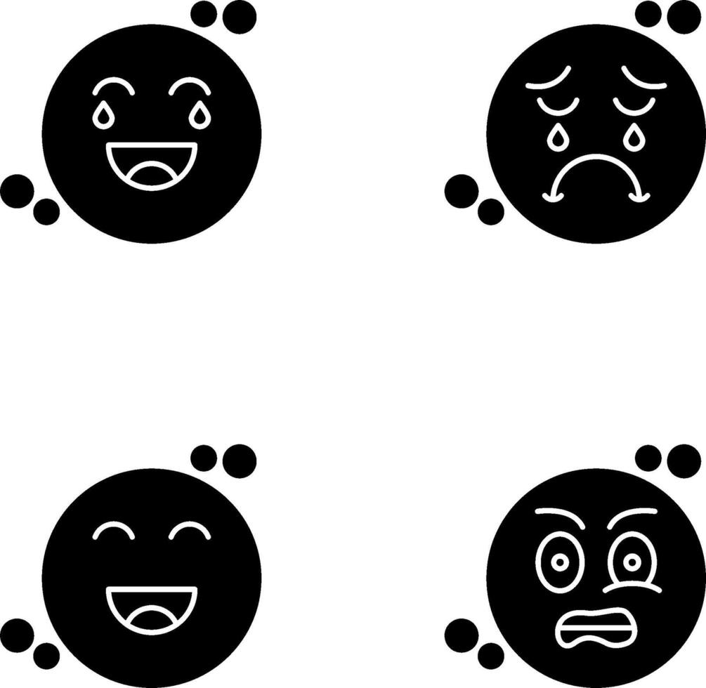 Loughing and Unhappy Icon vector