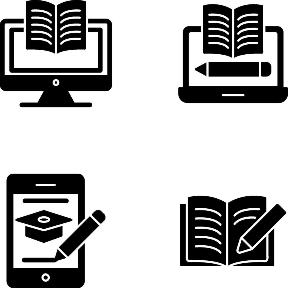 Digital Learning and Written Icon vector