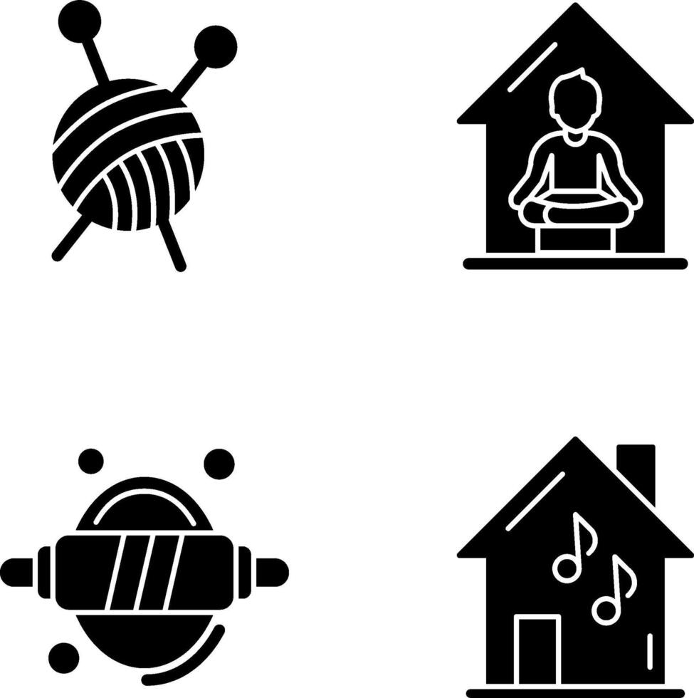 Knitting and Yoga At home Icon vector